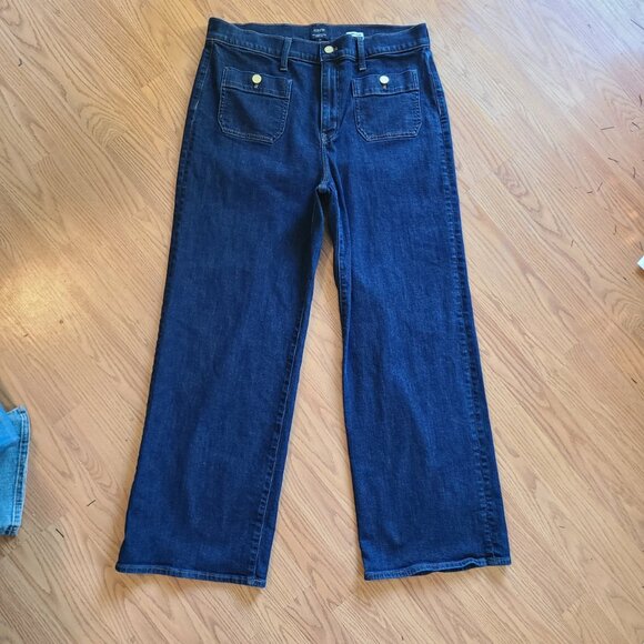 NEW NWOT! J. CREW SLIM HIGH-RISE WIDE LEG SAILOR JEANS PREMIUM EDITION sz 32 - Picture 2 of 6
